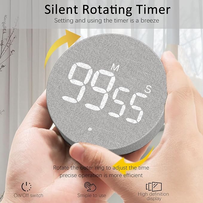 AVINIA Desk Timer for Productivity Magnetic Digital Kitchen Timer Rechargeable - Image 5