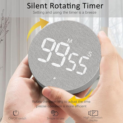 AVINIA Desk Timer for Productivity Magnetic Digital Kitchen Timer Rechargeable - Image 5