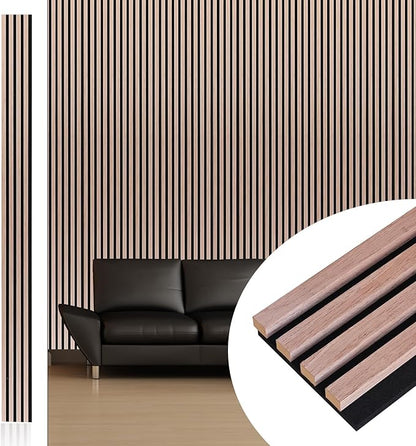 NeatiEase Wood Wall Panels, 9 Feet Acoustic Slat Wall Panels by NeatiEase
