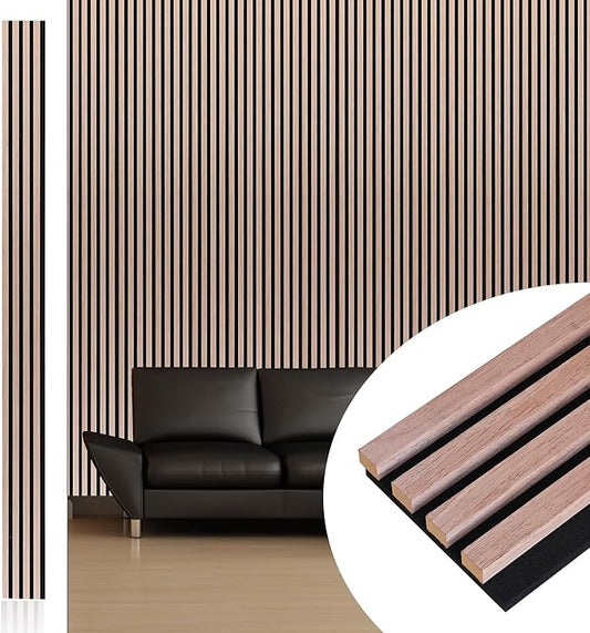 NeatiEase Wood Wall Panels, 9 Feet Acoustic Slat Wall Panels by NeatiEase
