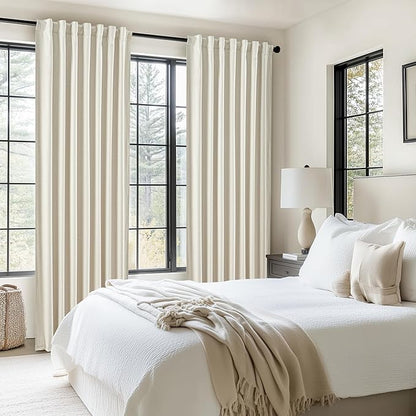 Warm Cream 132 Inch Curtains High Ceiling Tall Curtain - Image 5
