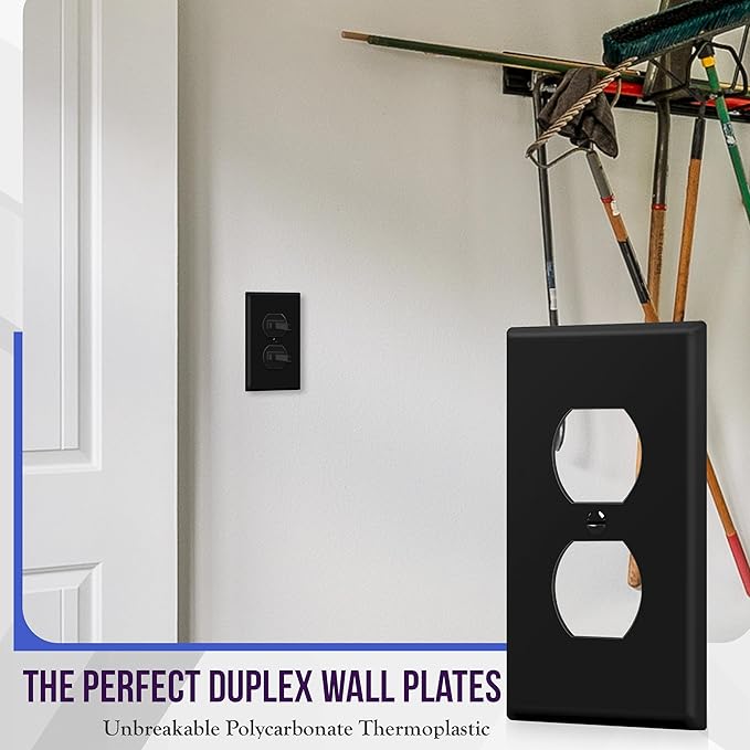 ENERLITES Mid-Size Duplex Receptacle Outlet Wall Plate, Electrical Outlet - Image 3