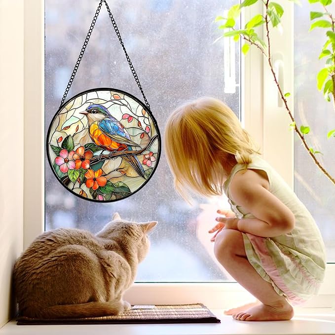 DASTOLL Stained Glass Window Hanging, and Mom 6.3 in - Image 4
