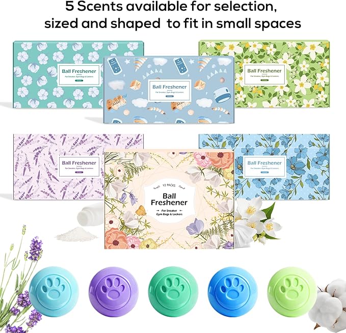 SCENTORINI Shoe Deodorizer Balls, 12 Pack Sneaker Deodorizer Balls, Odor - Image 7