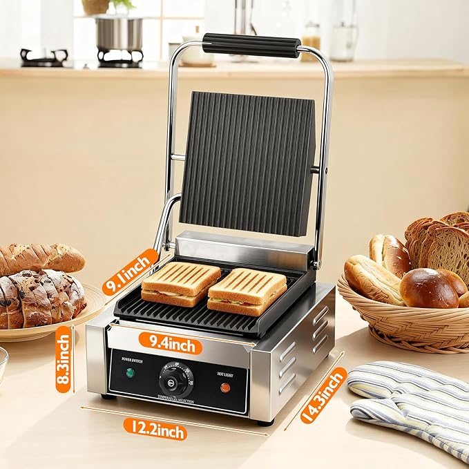 1800W Commercial Indoor Electric Grill & Panini Press - Image 7