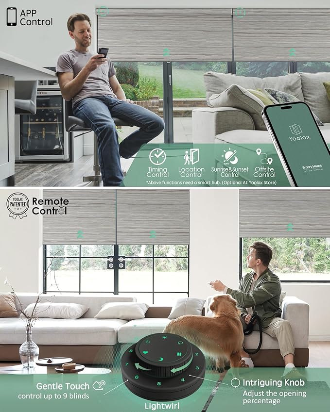 Yoolax Motorized Blinds with Remote, Smart Blinds - Image 3
