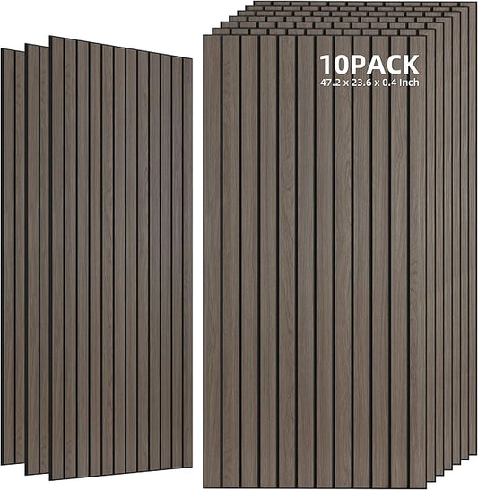 TO-TH Wood-Look Acoustic Wall Panels, 10 Pack 47.2” x 23.6” Sound Panels by TO-TH