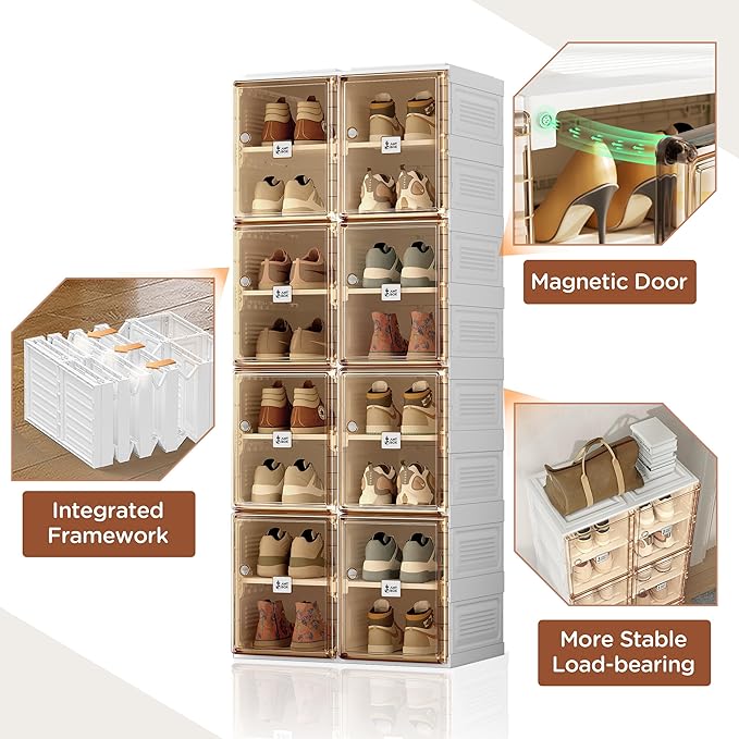 ANTBOX Shoe Organizer Storage Box, Portable Folding Shoe Rack - Image 4