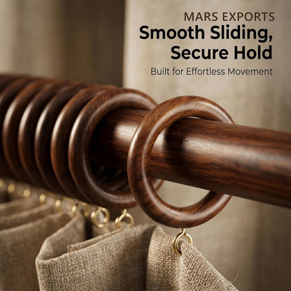 24 Pieces of 3 Inch Wooden Curtain Rod Rings, Drapery Rod Rings for 1.75-2 inch Rod Pole, Natural Rosewood (24, 2.2 INCH Inner Dia)