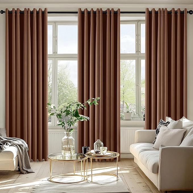 MIULEE Cappuccino Brown Blackout Curtains - Image 6