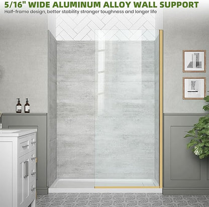 Fixed Glass Shower Panel, 5/16" Tempered Glass Shower Door Screen Easy to Clean - Image 4