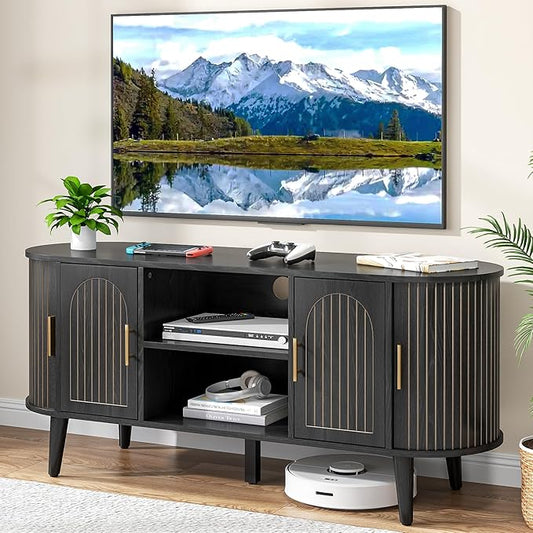 51" Fluted TV Stand, Mid-Century Modern Entertainment Center by Mxtxmy