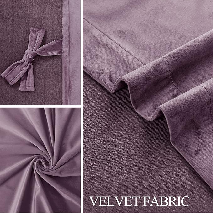 JIUZHEN Lavender Velvet Curtains 72 inches - Image 5