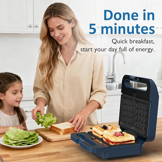 Sandwich Maker Panini Press Grill, 3 in 1 Electric Waffle Maker - Image 6