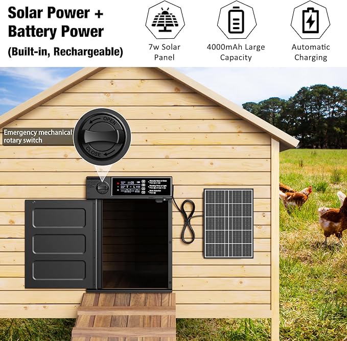 Automatic Chicken Coop Door, Large Size Solar Powered Coop Door - Image 3