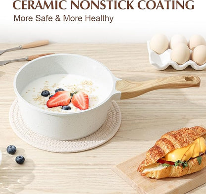 SENSARTE White Ceramic Nonstick Saucepan - Image 6