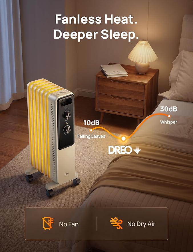 DREO Radiator Heater, Dual Knobs, 8 Safety Protection, 1500W Electric Space - Image 7