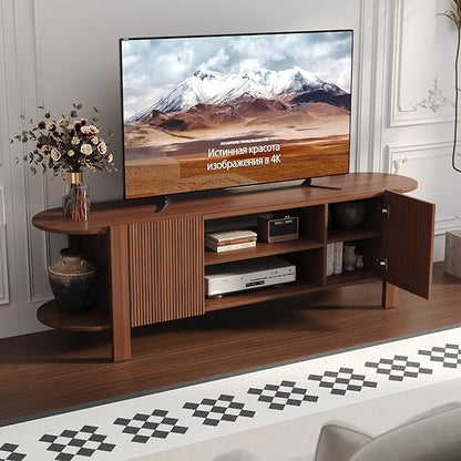 ZOSQUARE 65 Inch TV Stand for Up to 75 inch TVs, Fluted Entertainment Center - Image 3