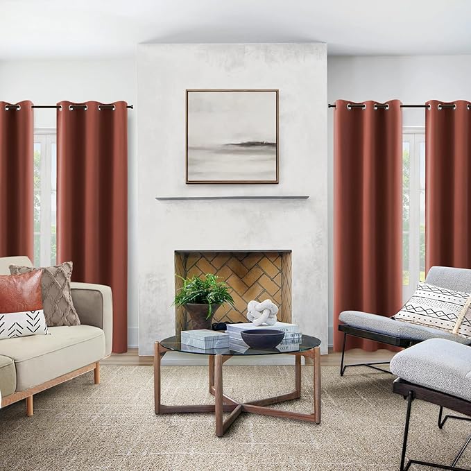 KOUFALL Copper Winter Curtains for Living Room, Insulated Warm Curtains for - Image 3