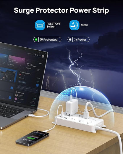 TROND Power Strip Surge Protector, 7 Widely Spaced Outlets - Image 5