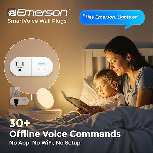 Emerson SmartVoice ES513 Wall Plug, Offline 30+ Voice Control Commands - Image 2
