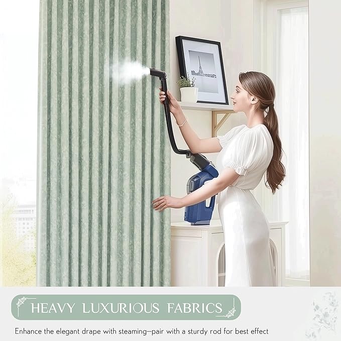Beauoop Green Floral Jacquard Blackout Curtains 90 Inches Long 2 Panels - Image 5