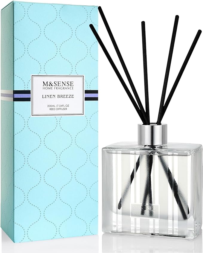 M&SENSE Linen Breeze Reed Diffuser Set by MSENSE