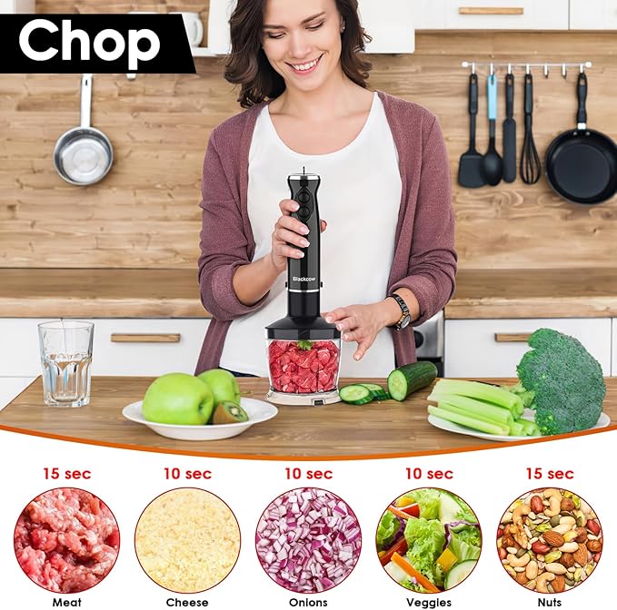Immersion Blender Set for Kitchen, 500W Extra Quiet Emulsion Blender Handheld - Image 7