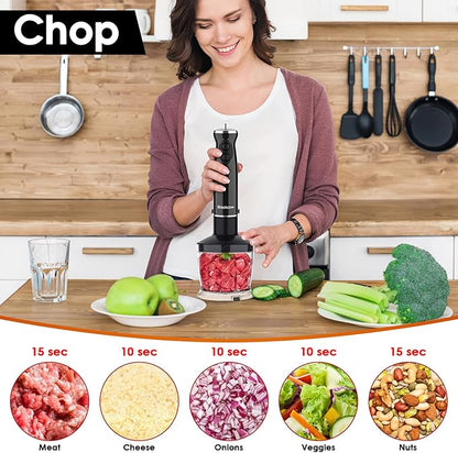 Immersion Blender Set for Kitchen, 500W Extra Quiet Emulsion Blender Handheld - Image 7