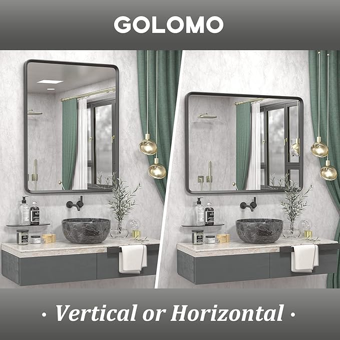 28x32 Inch Black Matte Framed Mirror - Image 5