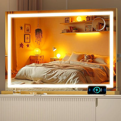Vanity Mirror with Lights, Dimmable 3 Modes, Memory Function, Smart Touch by BatusoMirrors