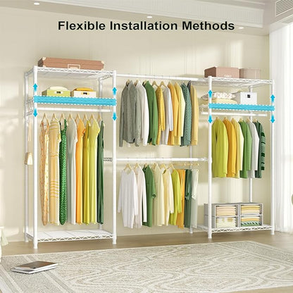 Ulif E1 Heavy Duty Closet Garment Rack, 6 Tiers Adjustable Metal Freestanding - Image 4