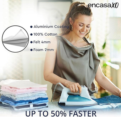 Encasa XO Ironing Board Cover and Pad 54"x15" - 4mm Felt & 2mm Foam Metallized - Image 7