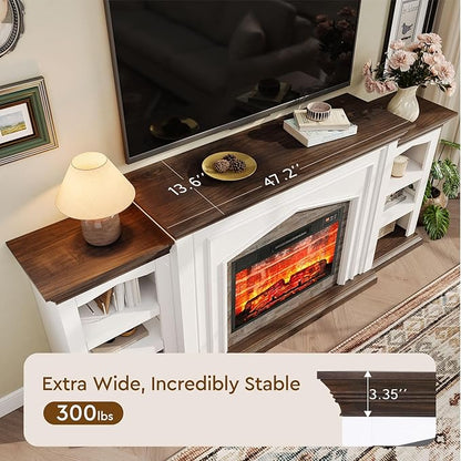 LGHM 80" Fireplace TV Stand for TVs Up to 90 Inch, Electric Fireplace - Image 6