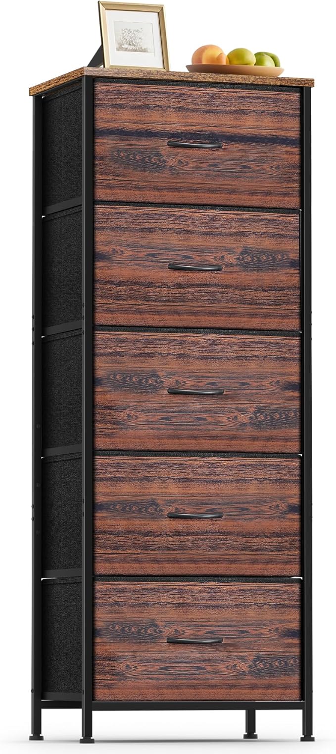 5 Fabric Drawer Dresser for Bedroom, Chest of Drawers by Sonharlar