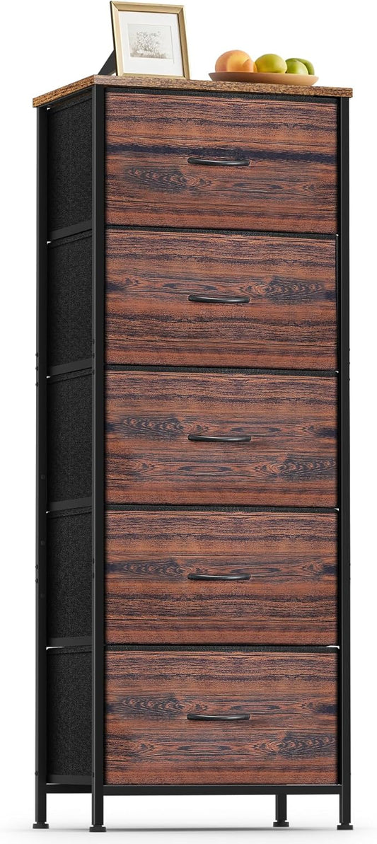 5 Fabric Drawer Dresser for Bedroom, Chest of Drawers by Sonharlar