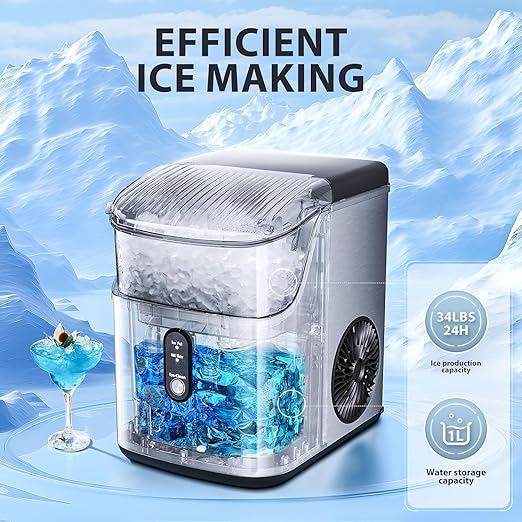Antarctic Star Nugget Ice Maker Countertop, Chewable Nugget Ice Machine - Image 3