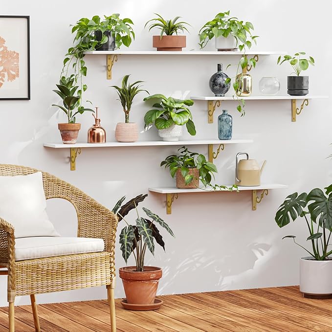 DINZI LVJ Long Wall Shelves, 47.3" Large Floating Shelves Set of 4, Farmhouse - Image 6