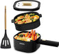 Dezin 2L Electric Hot Pot with Steamer, Rapid 800W Non-Stick Ceramic Coating by DEZIN