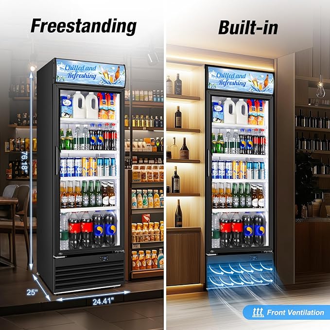 Commercial Beverage Refrigerator, 24 Inch Beverage Fridge, 15 Cu. Ft. Drink - Image 2