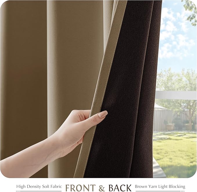 Beauoop 100% Blackout Curtains 63 Inch Long 2 Panels - Image 8
