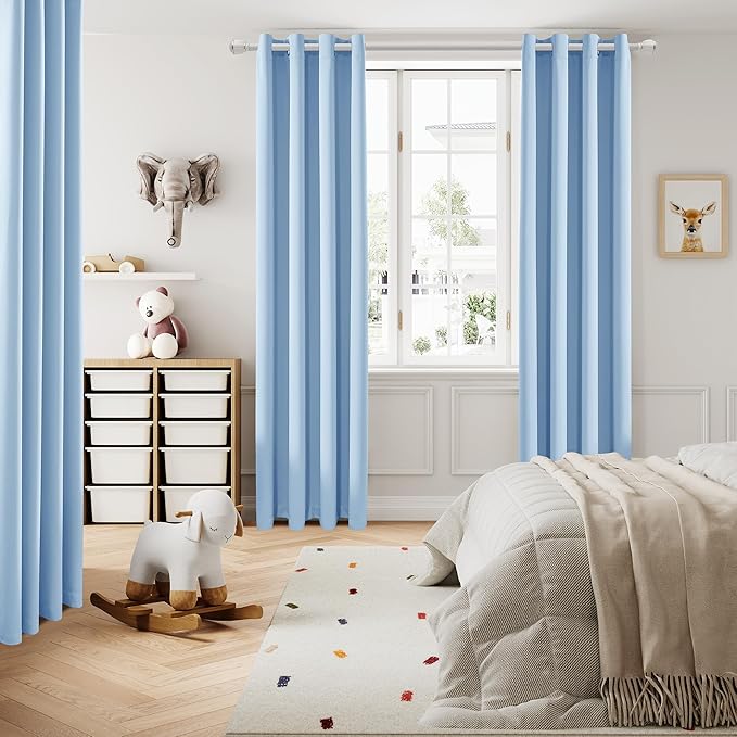 DUALIFE Light Sky Blue Curtains - Image 2