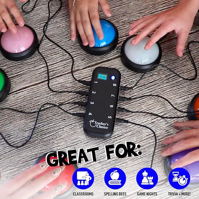 Teacher's Choice Light Up Game Buzzer System, Displays The Winning Player Loud - Image 4