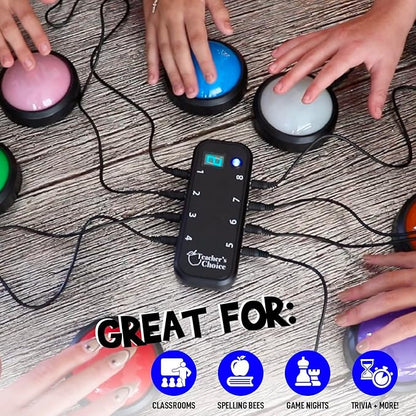 Teacher's Choice Light Up Game Buzzer System, Displays The Winning Player Loud - Image 7