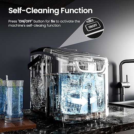 Antarctic Star Pro-Grade Countertop Ice Maker, 8 Cubes in 6 Mins, Self-Cleaning - Image 4