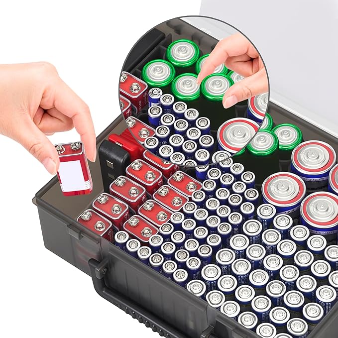 RISOU Battery Organizer Storage Case, Stores More Than 95 Batteries - Image 3