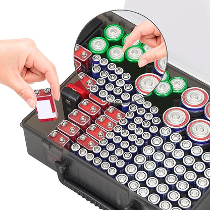 RISOU Battery Organizer Storage Case, Stores More Than 95 Batteries - Image 3