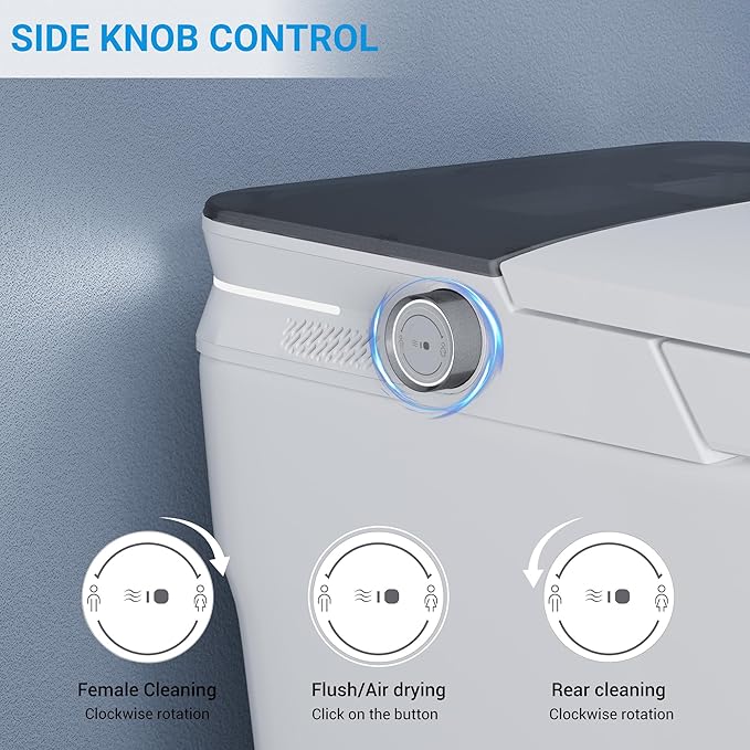 Smart Toilet with ADA Height, Bidet Built-In, Auto-Sensing Flip Lid, Off-Seat - Image 2