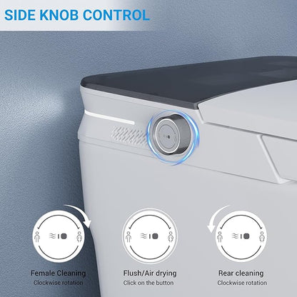 Smart Toilet with ADA Height, Bidet Built-In, Auto-Sensing Flip Lid, Off-Seat - Image 2