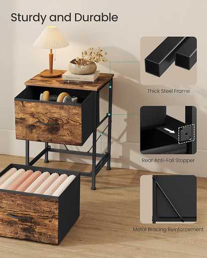 SONGMICS Dresser for Bedroom, Chest of Drawers, Nightstand, 2 Non-Woven Fabric - Image 6